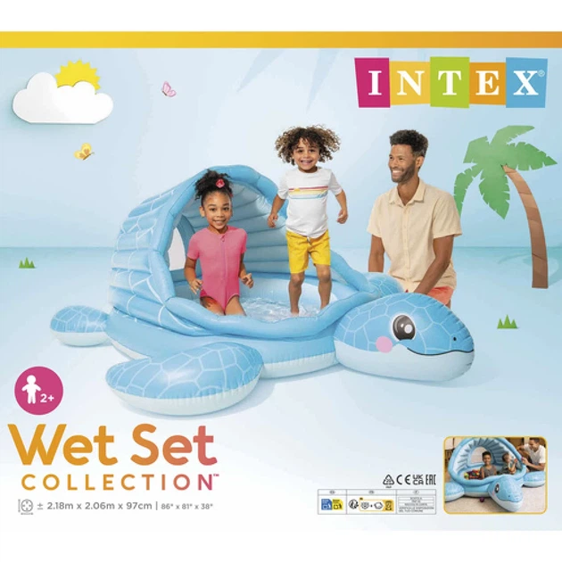 Надувний басейн Intex Turtle Cove Playland 218x206x97 см з дахом (6941057430423) - зображення 2