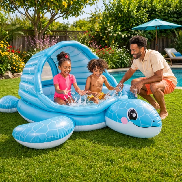 Надувний басейн Intex Turtle Cove Playland 218x206x97 см з дахом (6941057430423) - зображення 8