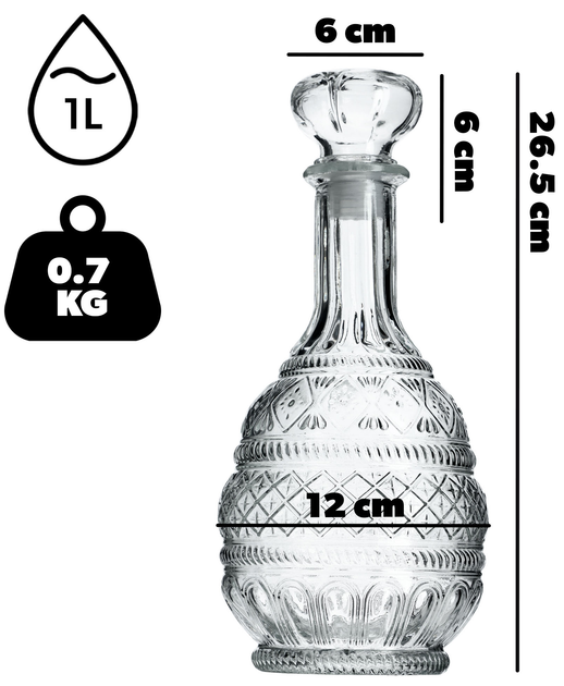 Karafka z korkiem Kadax Nance szklana 6 x 1 l (5903699493359) - obraz 6