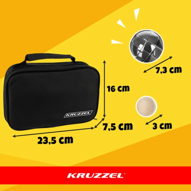 Набор для игры в петанк Kruzzel 6 шаров с чехлом (5900779949744) - Фото 2 Набор для игры в петанк Kruzzel 6 шаров с чехлом (5900779949744) - изображение 2