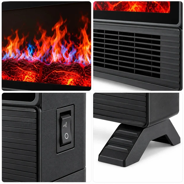 Электрокамин Asson Flame Heater с пультом, PTC-нагревом и эффектом пламени - изображение 5