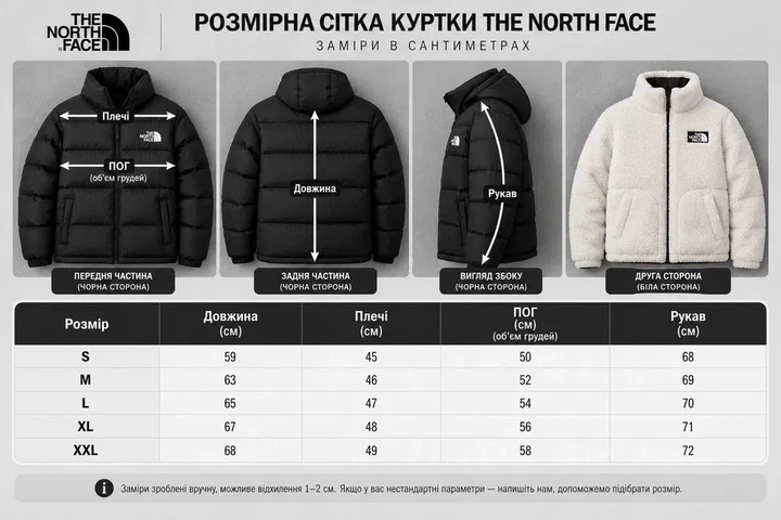 Двусторонняя зимняя куртка The North Face TNF Black/White, size S - изображение 6
