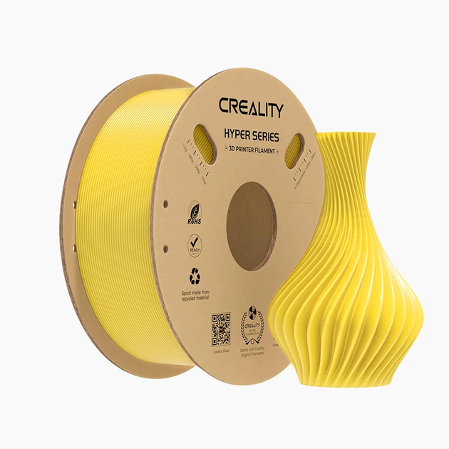 Пластик, филамент CREALITY Hyper PLA для 3D принтера 1кг, 1.75мм Желтый - Фото 1 Пластик, филамент CREALITY Hyper PLA для 3D принтера 1кг, 1.75мм Желтый - изображение 1