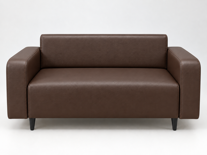 Диван офисный Tobi Sho Арне с подлокотниками 1380х700х740 мм, кожзам Brown/22311 - изображение 2