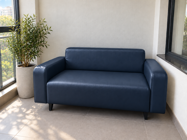 Диван офісний Tobi Sho Арне з підлокітниками 1580х700х740 мм, шкірзам Midnight Blue/2227 - Фото 3 Диван офісний Tobi Sho Арне з підлокітниками 1580х700х740 мм, шкірзам Midnight Blue/2227 - зображення 3