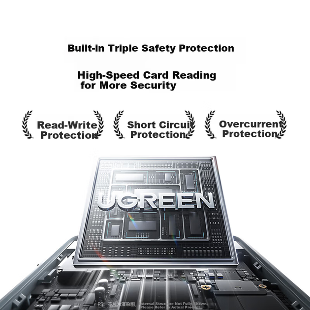 Міні-кардрідер Ugreen Type-C 3.0, високошвидкісний багатофункціональний кард-рідер SD/TF, сумісний із дзеркальними фотокамерами, комп'ютерами та смартфонами - Фото 4 Міні-кардрідер Ugreen Type-C 3.0, високошвидкісний багатофункціональний кард-рідер SD/TF, сумісний із дзеркальними фотокамерами, комп'ютерами та смартфонами - зображення 4