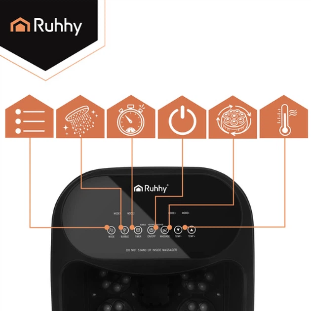 Массажер для ног Ruhhy 26894 с подогревом 550 Вт (5900779961654) - изображение 11