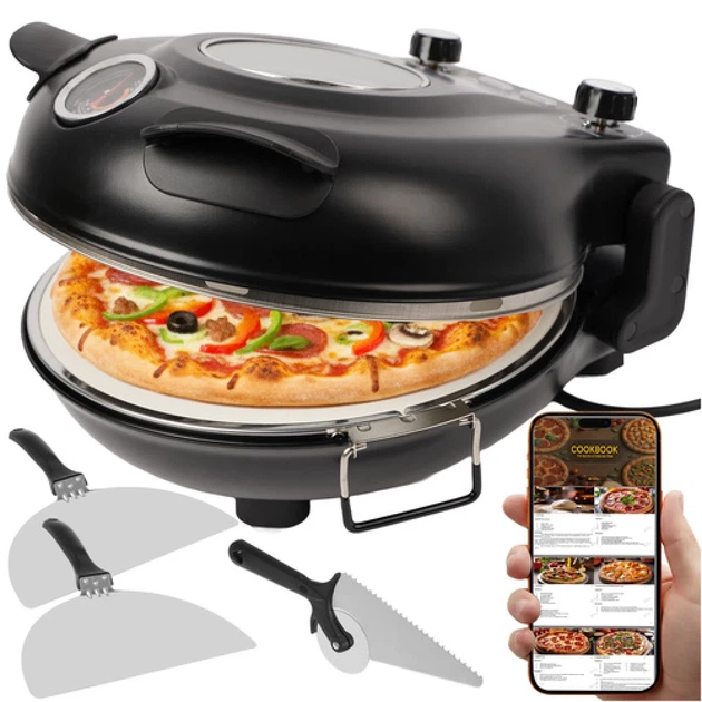 Печь для пиццы Ruhhy 1200 Вт 420°C с керамическим камнем (5900779957114) - изображение 8