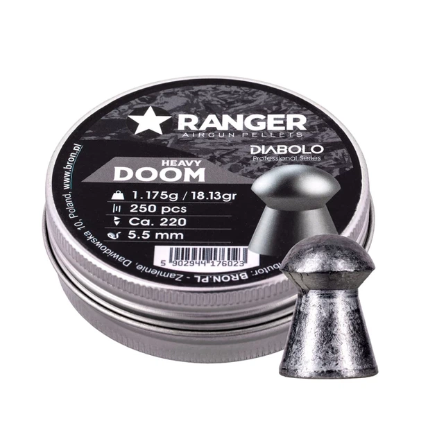 Пули пневматические RANGER Diabolo Doom Heavy 5,5 мм 1,175 г 250 шт (5902944176023) - изображение 5