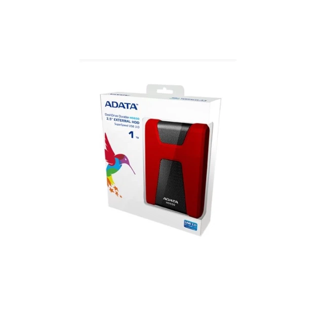 Зовнішній жорсткий диск Adata HD650 1 ТБ 2,5" USB 3.2 Red (4713435799130) - Фото 2 Зовнішній жорсткий диск Adata HD650 1 ТБ 2,5" USB 3.2 Red (4713435799130) - зображення 2