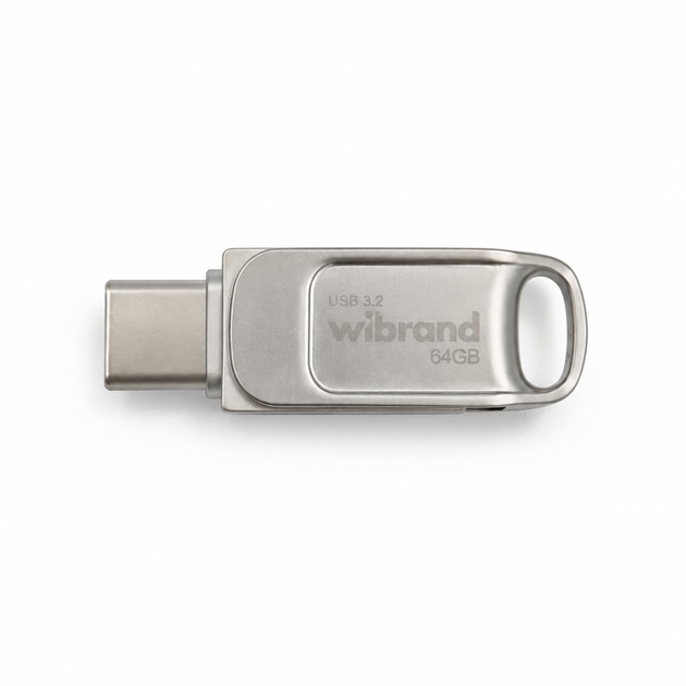 Флеш память флешка Wibrand USB 3.2 Gen1 Bee 64GB USB Type-A/USB Type-C Silver (WI3.2TC/BE64TC039S) - изображение 2