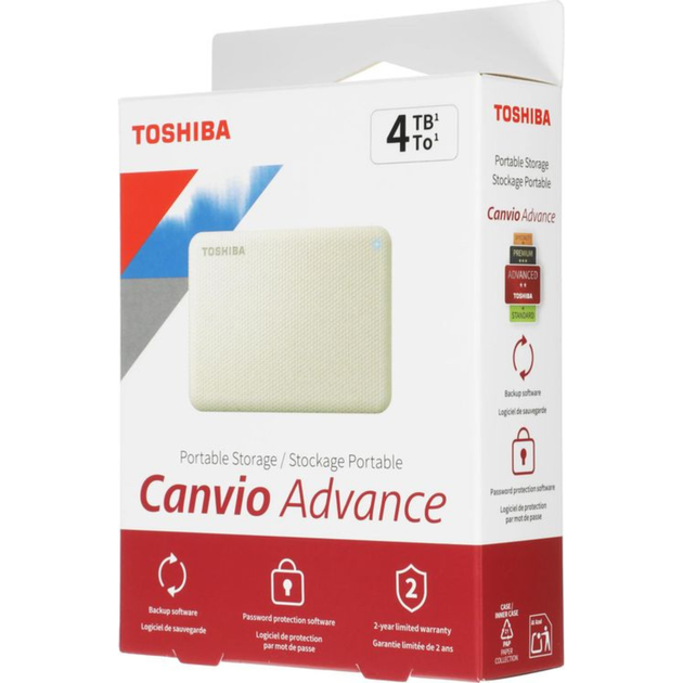 Зовнішній жорсткий диск Toshiba Canvio Advance 4 ТБ 2.5" USB 3.2 Gen 1 White (HDTCA40EW3CA) - зображення 10