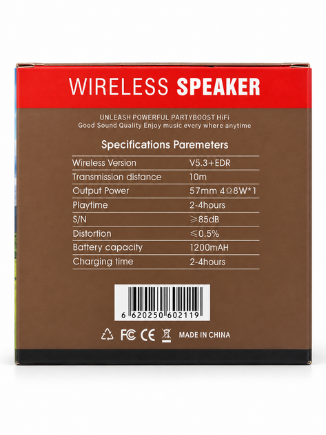 Портативная Bluetooth-колонка 8 Вт с RGB-подсветкой черно-серая (JZ-11) - изображение 2