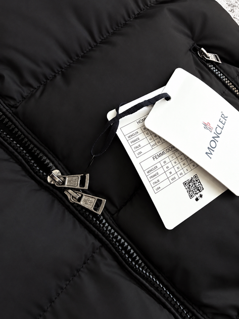 Зимова куртка Moncler з капюшоном натурального лисячого хутра, жіноча, чорна, розмір S - изображение 9
