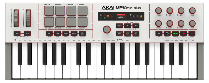 Klawiatura MIDI Akai MPK Mini Plus II (MPKMINIPLUS2G) - Zdjęcie 1 Klawiatura MIDI Akai MPK Mini Plus II (MPKMINIPLUS2G) - obraz 1