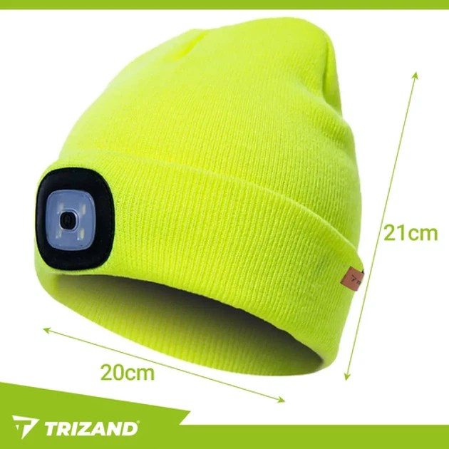 Шапка зимняя с фонариком Trizand Yellow (5900779947337) - Фото 2 Шапка зимняя с фонариком Trizand Yellow (5900779947337) - изображение 2
