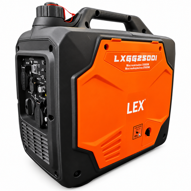 Генератор бензиновий інверторний LEX LXGG2500I потужність 2.5 кВт бензогенератор компактний однофазний портативний з функцією ECO для електроінструментів побутових приладів техніки в гаражі домі майстерні - зображення 2