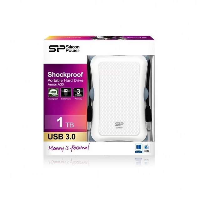 Зовнішній жорсткий диск Silicon Power Armor A30 1 ТБ 2.5" USB 3.1 White (4712702631227) - зображення 10