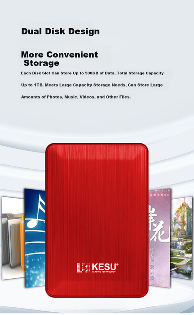 Жесткий диск Kesu K1 640GB 2.5" USB 3.0 External Blue - изображение 6