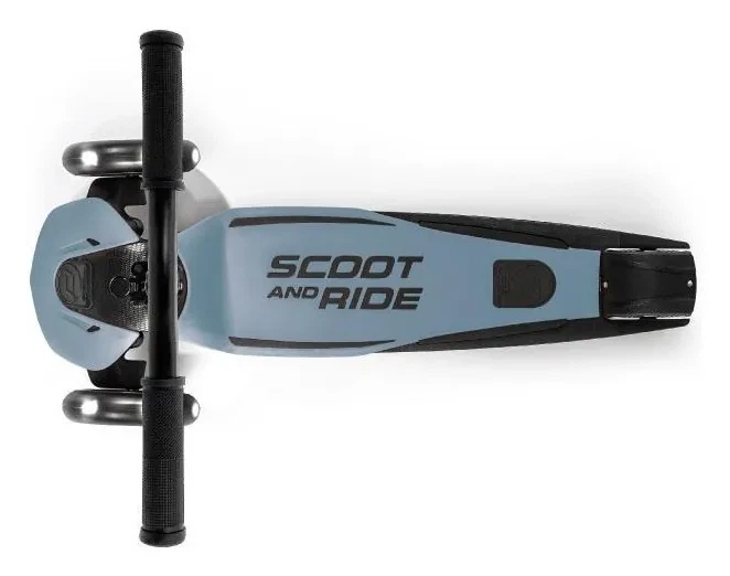 Самокат Scoot and Ride серії Highwaykick-5 з колесами що світяться сталевий, 5+ до 80кг (DWT_SR-190117-STEEL) - Фото 3 Самокат Scoot and Ride серії Highwaykick-5 з колесами що світяться сталевий, 5+ до 80кг (DWT_SR-190117-STEEL) - изображение 3