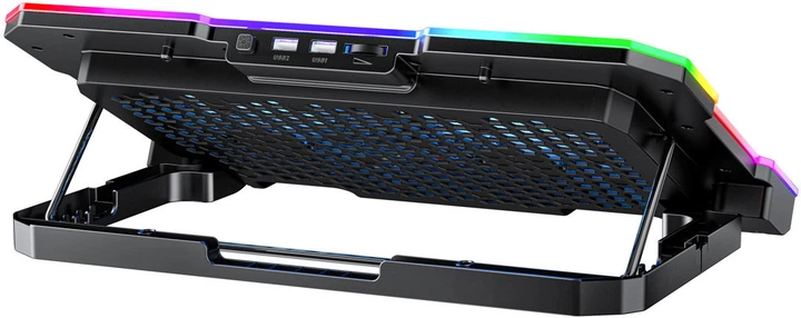 Podstawka Wozinsky WDCX-A26 NitroCool RGB chłodząca gamingowa pod laptopa Black (5907769387722) - Zdjęcie 3 Podstawka Wozinsky WDCX-A26 NitroCool RGB chłodząca gamingowa pod laptopa Black (5907769387722) - obraz 3