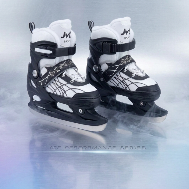 Коньки раздвижные ледовые черные SP-Sport 7677 размер 38-42 Black-White - изображение 8