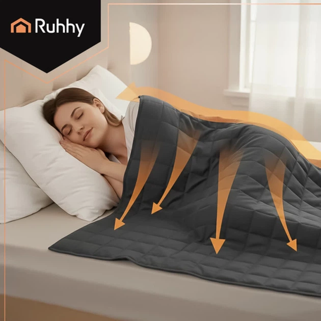 Утяжеленное одеяло Ruhhy 200x220 см 10 кг Grey (5900779960497) - Фото 12 Утяжеленное одеяло Ruhhy 200x220 см 10 кг Grey (5900779960497) - изображение 12
