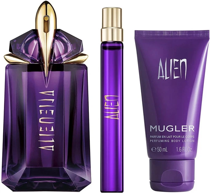 Zestaw damski Mugler Alien Woda perfumowana 60 ml + Miniaturka Woda perfumowana 10 ml + Balsam do ciała 50 ml (3614275021072) - Zdjęcie 3 Zestaw damski Mugler Alien Woda perfumowana 60 ml + Miniaturka Woda perfumowana 10 ml + Balsam do ciała 50 ml (3614275021072) - obraz 3