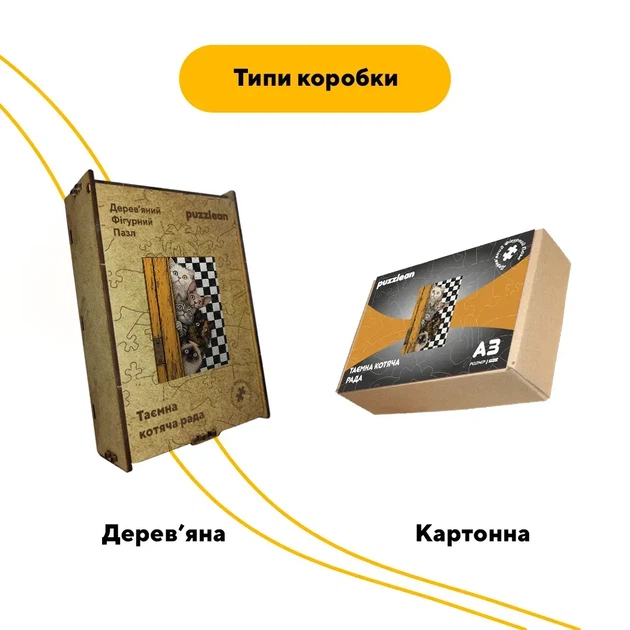 Дерев'яний фігурний пазл Таємна котяча рада, А1, Картонна коробка 500+ елементів - Фото 4 Дерев'яний фігурний пазл Таємна котяча рада, А1, Картонна коробка 500+ елементів - изображение 4