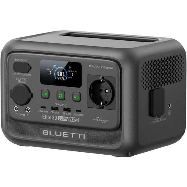 Зарядна станція BLUETTI Elite 30 V2 600W 288Wh (ELITE30V2GRAY) - Фото 4 Зарядна станція BLUETTI Elite 30 V2 600W 288Wh (ELITE30V2GRAY) - зображення 4