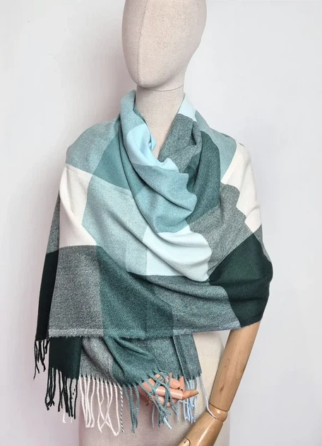 Кашемировый шарф бирюзовый Cashmere С04 - изображение 4