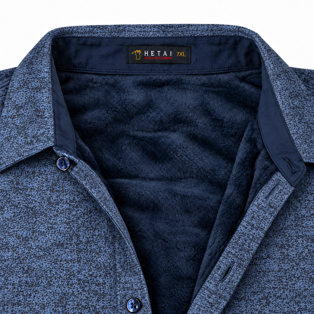 Чоловіча утеплена сорочка Gold Golf Man із термофлісом, 7XL, Темно-синій - Фото 5 Чоловіча утеплена сорочка Gold Golf Man із термофлісом, 7XL, Темно-синій - зображення 5