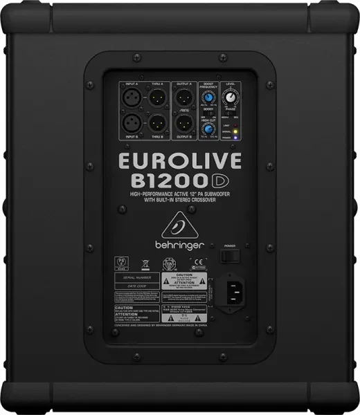 Subwoofer aktywny Behringer EUROLIVE B1200D-PRO 12″ czarny (4033653022156) - Zdjęcie 4 Subwoofer aktywny Behringer EUROLIVE B1200D-PRO 12″ czarny (4033653022156) - obraz 4