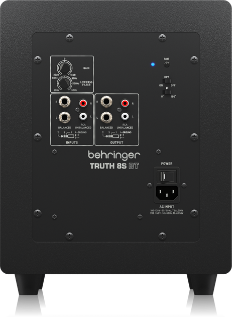 Subwoofer studyjny aktywny Behringer TRUTH 8S BT 8″ czarny (4033653001335) - Zdjęcie 4 Subwoofer studyjny aktywny Behringer TRUTH 8S BT 8″ czarny (4033653001335) - obraz 4