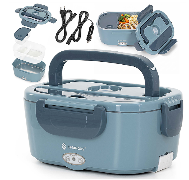 Lunch Box Springos elektryczny z podgrzewaczem KI0204 niebieski (5908455317108) - Zdjęcie 2 Lunch Box Springos elektryczny z podgrzewaczem KI0204 niebieski (5908455317108) - obraz 2