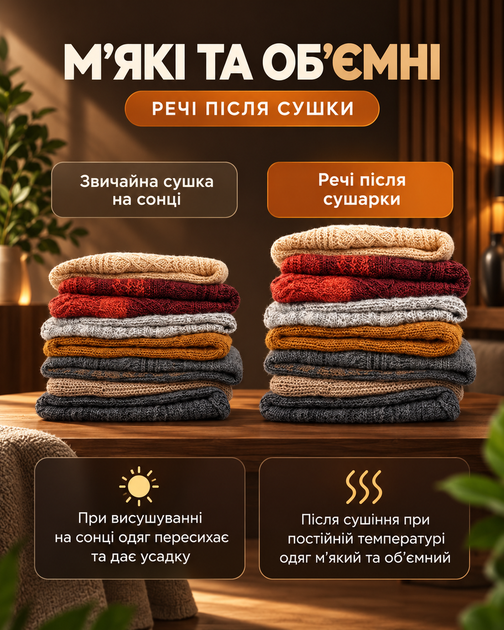 Электрическая сушилка для одежды 400 Вт складная подвесная до 10 кг с таймером, пультом ДУ, чехлом и местом для 7 вешалок - изображение 4