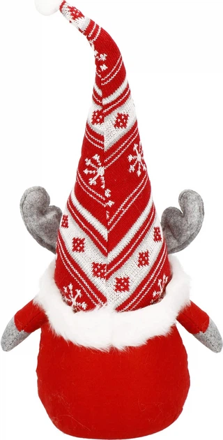 Новогодняя фигурка Springos CA1009 Гном с рожками оленя 50 см красный (5907719440088) - изображение 3
