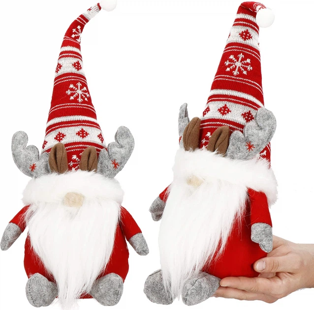 Новогодняя фигурка Springos CA1009 Гном с рожками оленя 50 см красный (5907719440088) - изображение 12