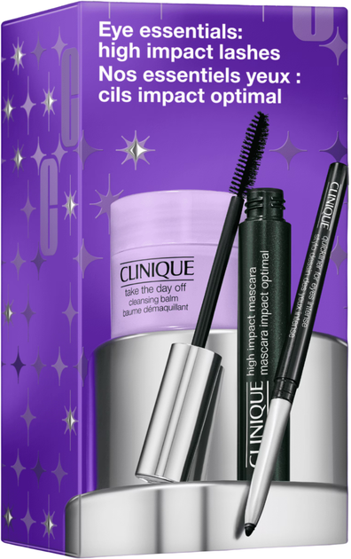 Zestaw kosmetyków do makijażu Clinique Eye Essentials High Impact Tusz do rzęs czarny 7 ml + Kredka do oczu Intense Black 0.14 g + Balsam do demakijażu 15 ml (192333320624) - Zdjęcie 1 Zestaw kosmetyków do makijażu Clinique Eye Essentials High Impact Tusz do rzęs czarny 7 ml + Kredka do oczu Intense Black 0.14 g + Balsam do demakijażu 15 ml (192333320624) - obraz 1