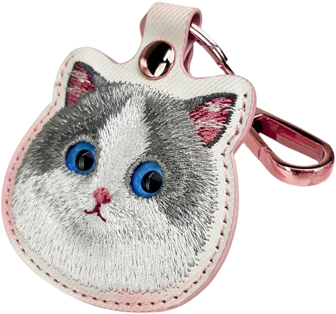 Etui-brelok Nimmy do AirTag Big Eyed Pet 2.0 Cat Pink (6971080318641) - obraz 5