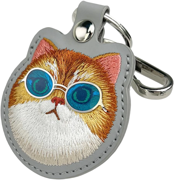 Чохол-брелок Nimmy для AirTag Glasses Cool Cat Grey (6971080310041) - Фото 5 Чохол-брелок Nimmy для AirTag Glasses Cool Cat Grey (6971080310041) - зображення 5