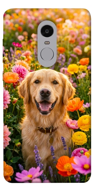 Чехол для Xiaomi Redmi Note 4X с принтом Flowery labrador - Фото 1 Чехол для Xiaomi Redmi Note 4X с принтом Flowery labrador - изображение 1