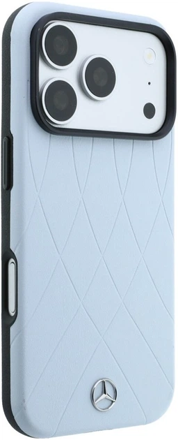 Чохол для смартфона Apple iPhone 17 Pro Max / 18 Pro Max Mercedes Leather with Crossed Lines Anthracite MagSafe Blue (Mer008912) - зображення 4