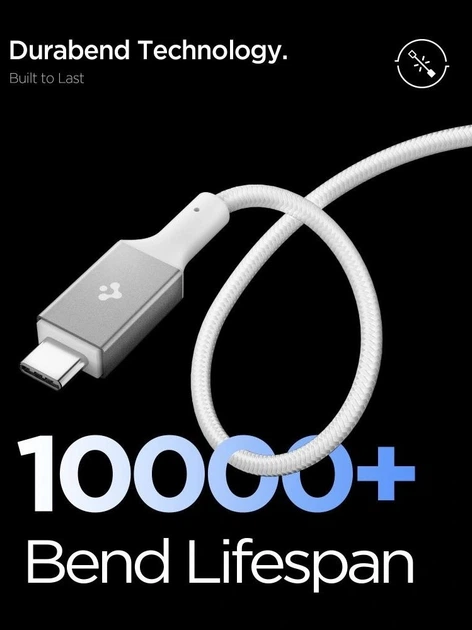 Кабель Spigen Essential EB10015CC Type-C Cable 100W 1.5 м White (8800283315523) - зображення 4