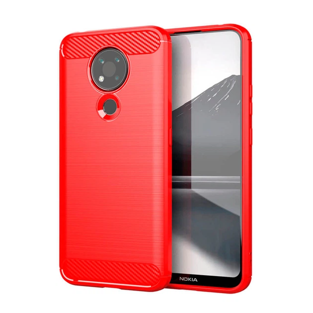 Чохол Lenuo Carbon Fiber для Nokia 3.4 Red - Фото 1 Чохол Lenuo Carbon Fiber для Nokia 3.4 Red - зображення 1