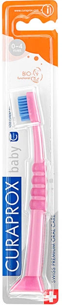 Зубная щетка Curaprox CS Baby для детей (0-4 лет) прорезиненная ручка с присоской розовая с синей щетиной (CS Baby-pink-blue) - Фото 2 Зубная щетка Curaprox CS Baby для детей (0-4 лет) прорезиненная ручка с присоской розовая с синей щетиной (CS Baby-pink-blue) - изображение 2