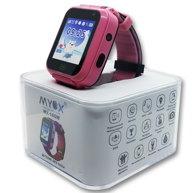 Дитячі водонепроникні GPS годинник MYOX МХ-16GW рожеві (камера+ліхтарик) - зображення 2