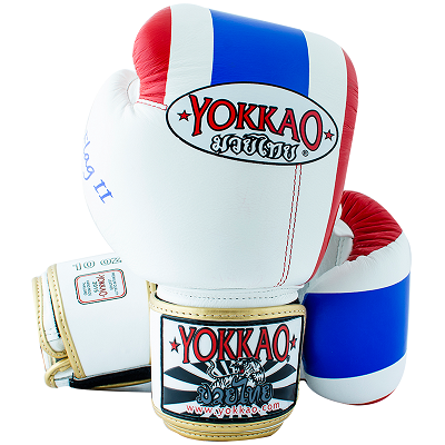 Перчатки YOKKAO Velcro Thai Flag II real leather 10 ун Белый - изображение 2