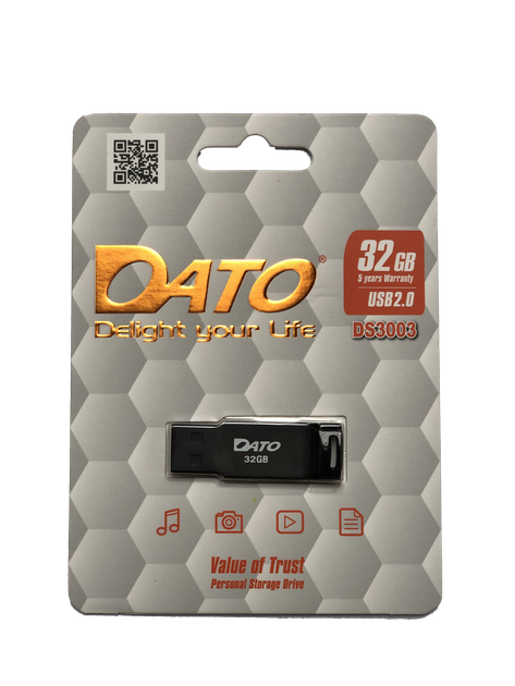 Флеш-накопичувач DATO USB 2.0 DS3003 32Gb black (DS3003B-32G) - Фото 1 Флеш-накопичувач DATO USB 2.0 DS3003 32Gb black (DS3003B-32G) - изображение 1
