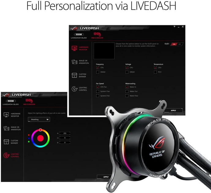 Система рідинного охолодження ASUS ROG RYUO 120 (90RC0010-M0UAY0) - Фото 8 Система рідинного охолодження ASUS ROG RYUO 120 (90RC0010-M0UAY0) - зображення 8